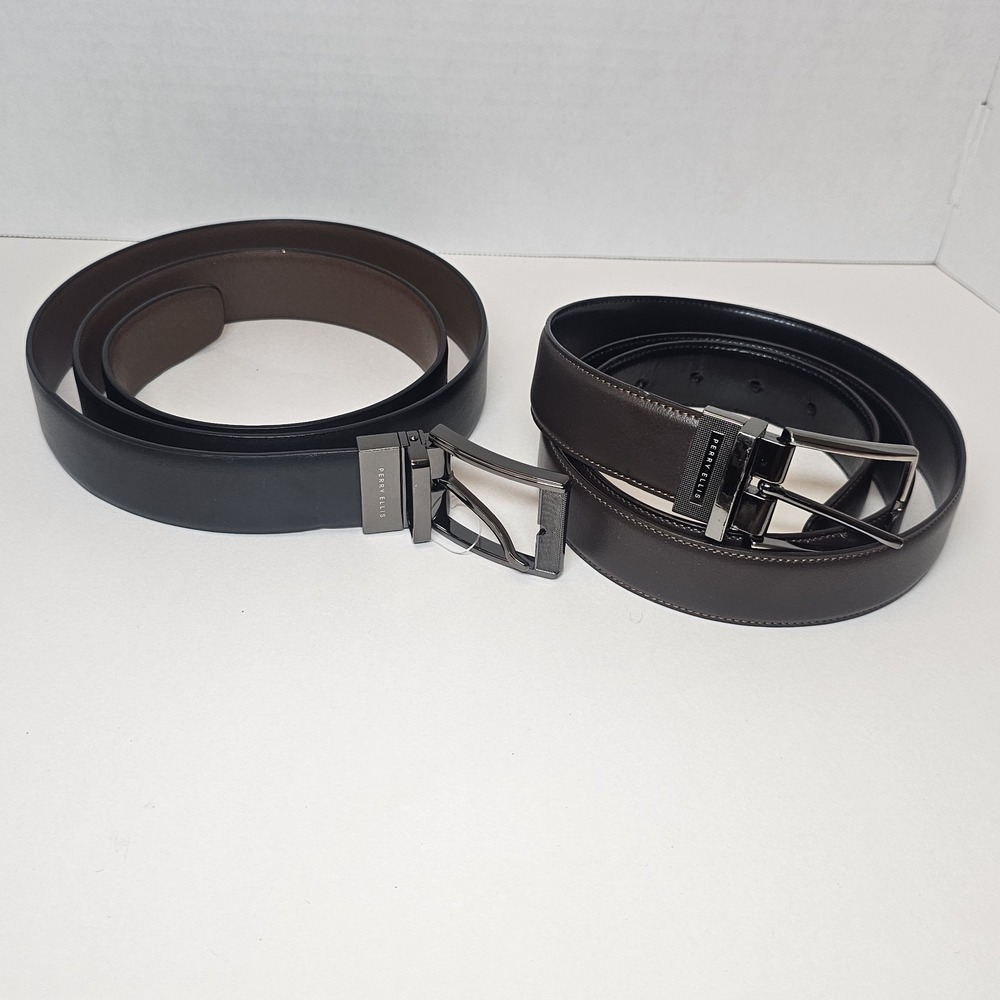 Perry Ellis Belt Lot Size 40 Black And Brown